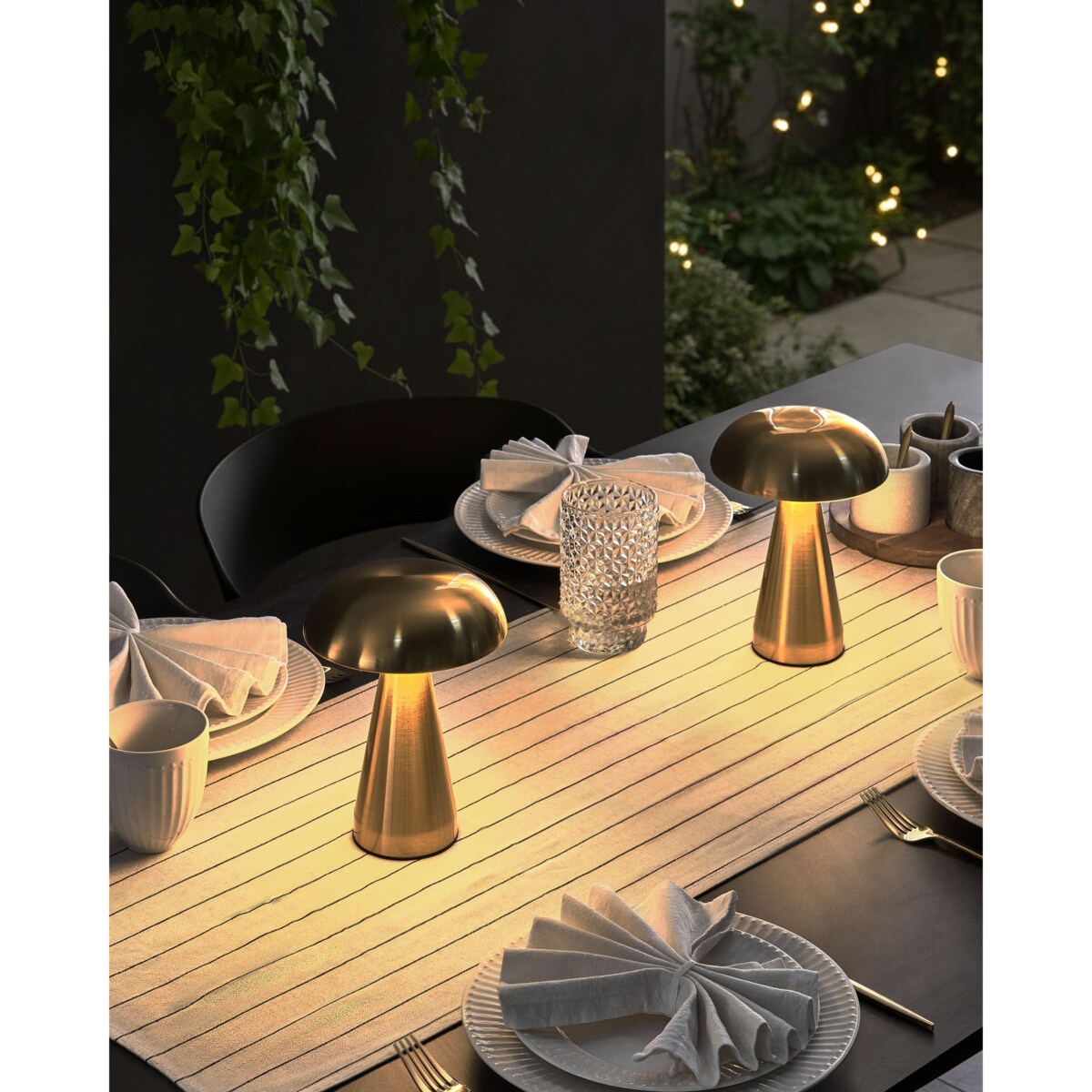 Zestaw 2 bezprzewodowych lamp stołowych LED KULFO Ze ściemniaczem Metal Złoty