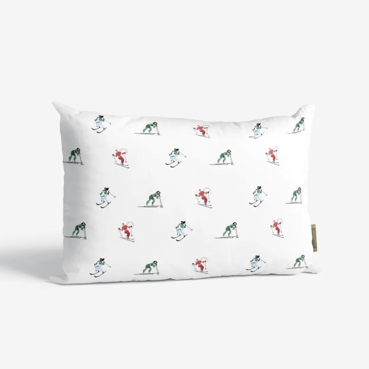 Poduszka świąteczna - Kolorowi narciarze