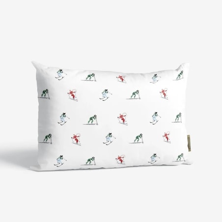Poduszka świąteczna - Kolorowi narciarze