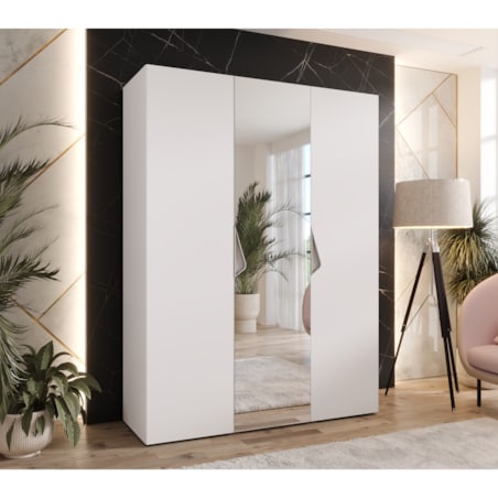 Szafa uchylna z lustrem Sandi 2 150 wys 202 cm Biały + u Kaszmir