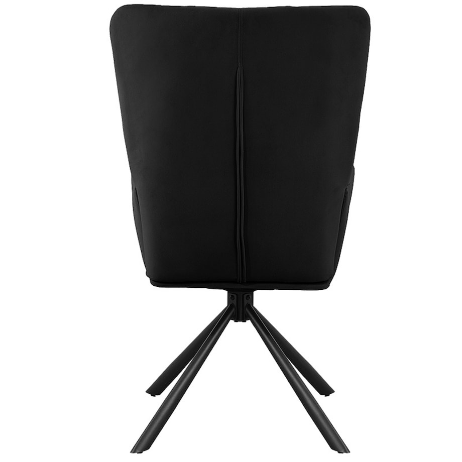 Krzesło tapicerowane obrotowe 180 do salonu jadalni nowoczesne welurowe czarny