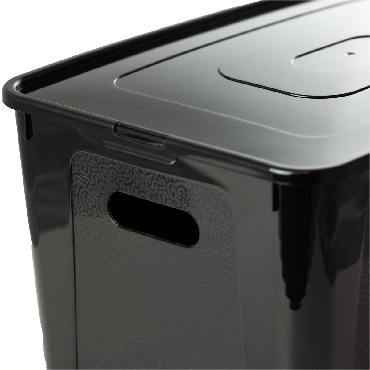 Pojemnik Pudło Plastikowe 39X26X20.5 Cm 20 L Z Pokrywą Do Przechowywania Czarne