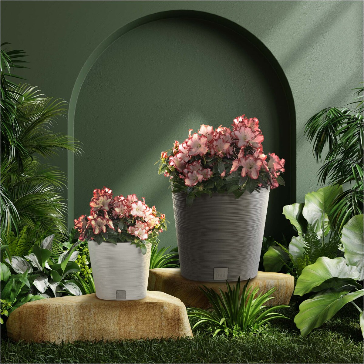 Doniczka Donica Ogrodowa 25 Cm Okrągła Na Taras Do Ogrodu Domu Szary