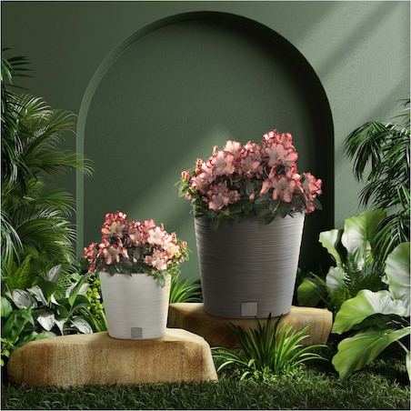 Doniczka Donica Ogrodowa 25 Cm Okrągła Na Taras Do Ogrodu Domu Szary