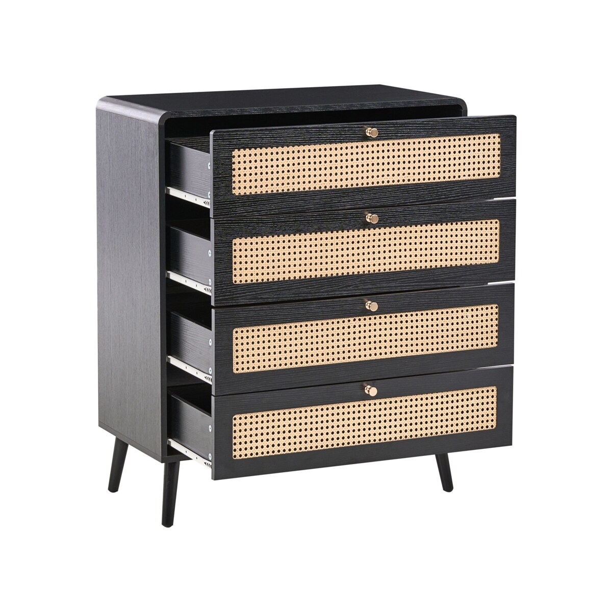 Komoda 4 szuflady MOURA Czarny