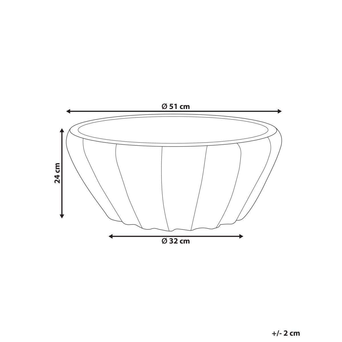 Doniczka z terakoty 51 cm niebieska OSTRYA