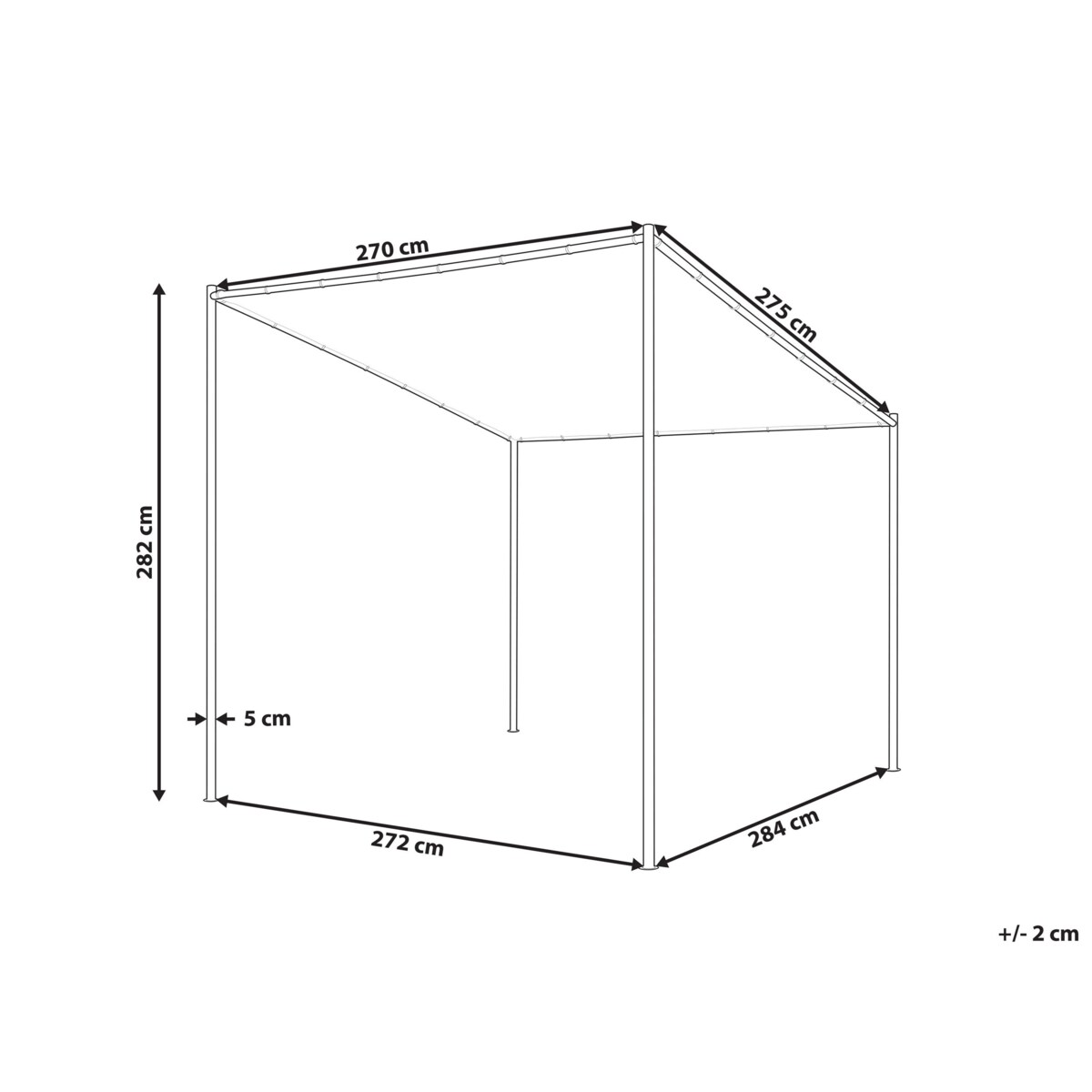Pawilon ogrdowy 282 x 294 cm beżowy VIMINO