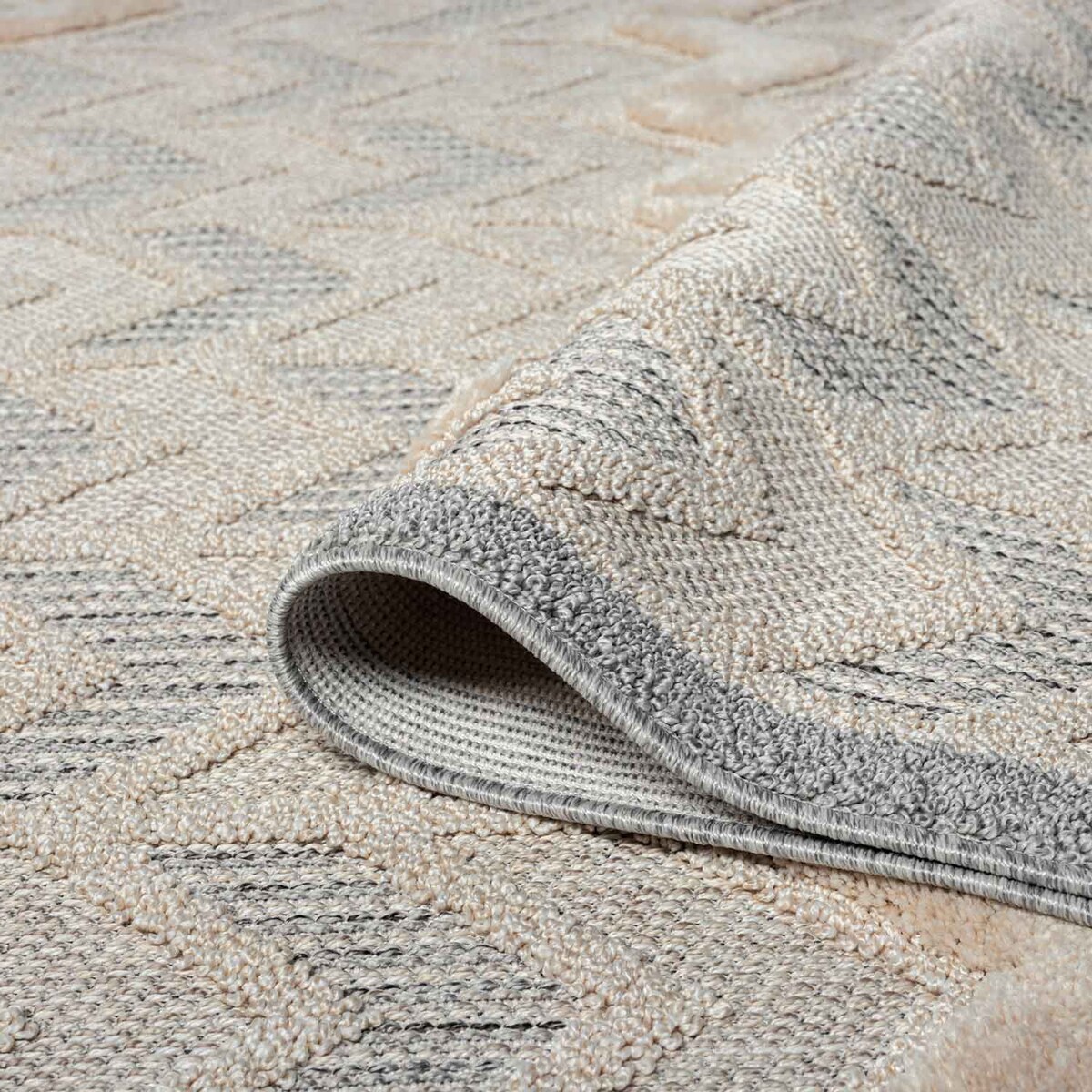 Dywan z frędzlami Cut&Loop Boho-Chic Valora 9200 Szary 120x170