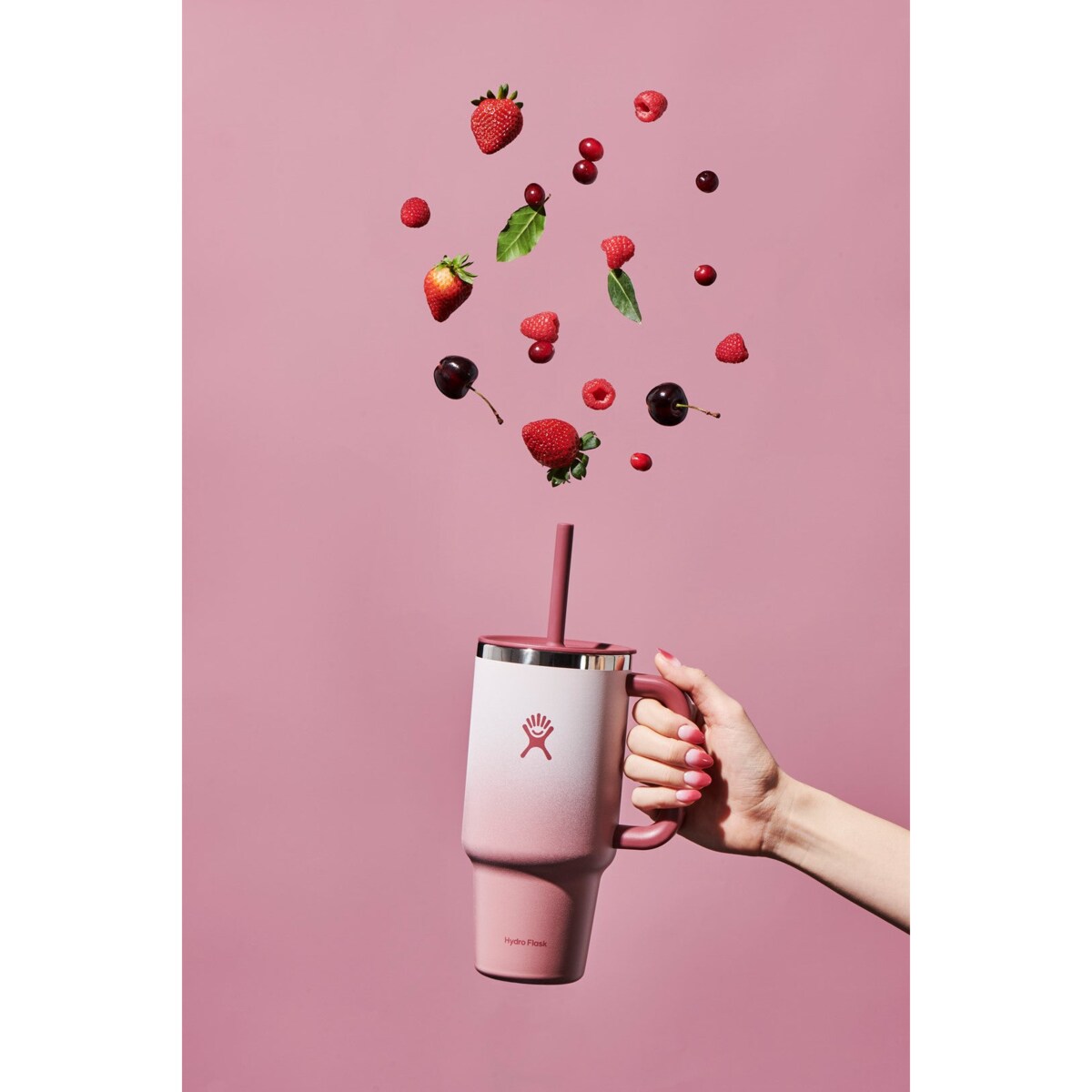 HYDRO FLASK TRAVEL TUMBLER kubek termiczny ze słomką 0.9 l, Bayberry Ombre