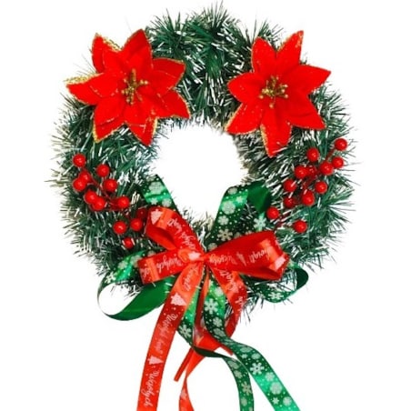 STROIK udekorowany WIANEK ŚWIĄTECZNY choinkowy na drzwi okno stół prezent