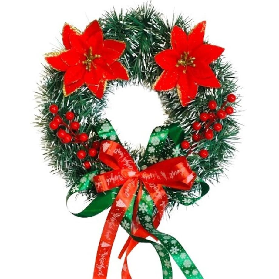 STROIK udekorowany WIANEK ŚWIĄTECZNY choinkowy na drzwi okno stół prezent