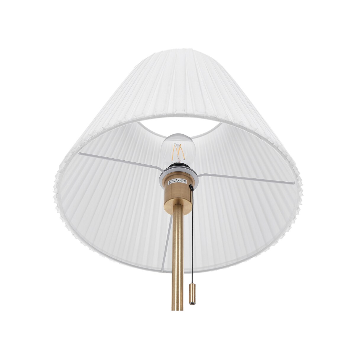 Lampa podłogowa metalowa mosiężno-biała TORYSA