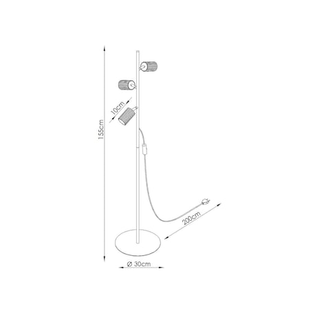 Lampa podłogowa KARBON 3 zielona oliwka