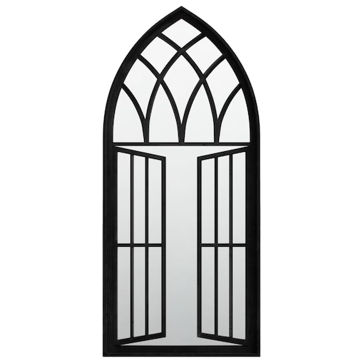 vidaXL Lustro ogrodowe, czarne, 100x45 cm, żelazne