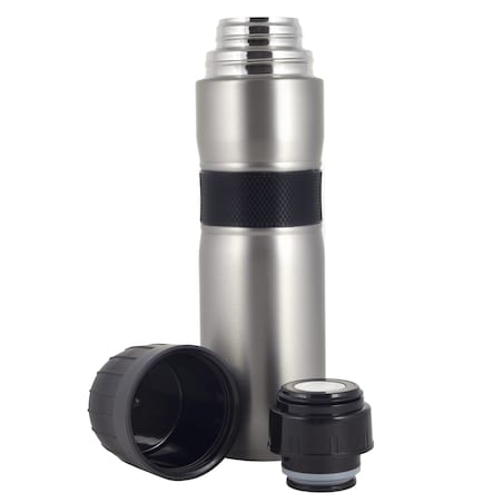 Stalowy termos Kubek termiczny na kawę z antypoślizgowym uchwytem 950ml 2 odcienie szarości KAMILLE