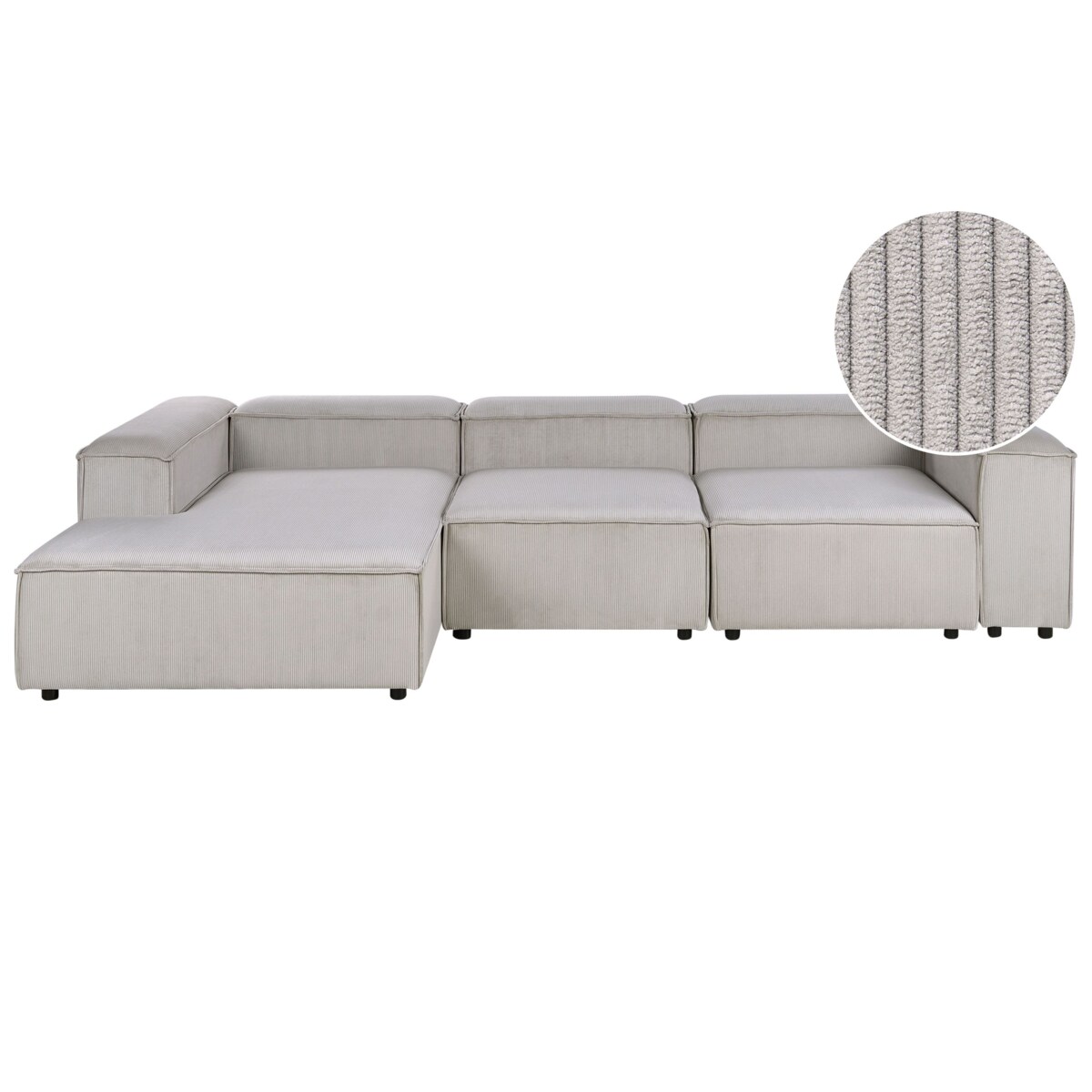 Narożnik modułowy dla 4 osób ARDAL Sztruks Beżowoszary Prawostronny