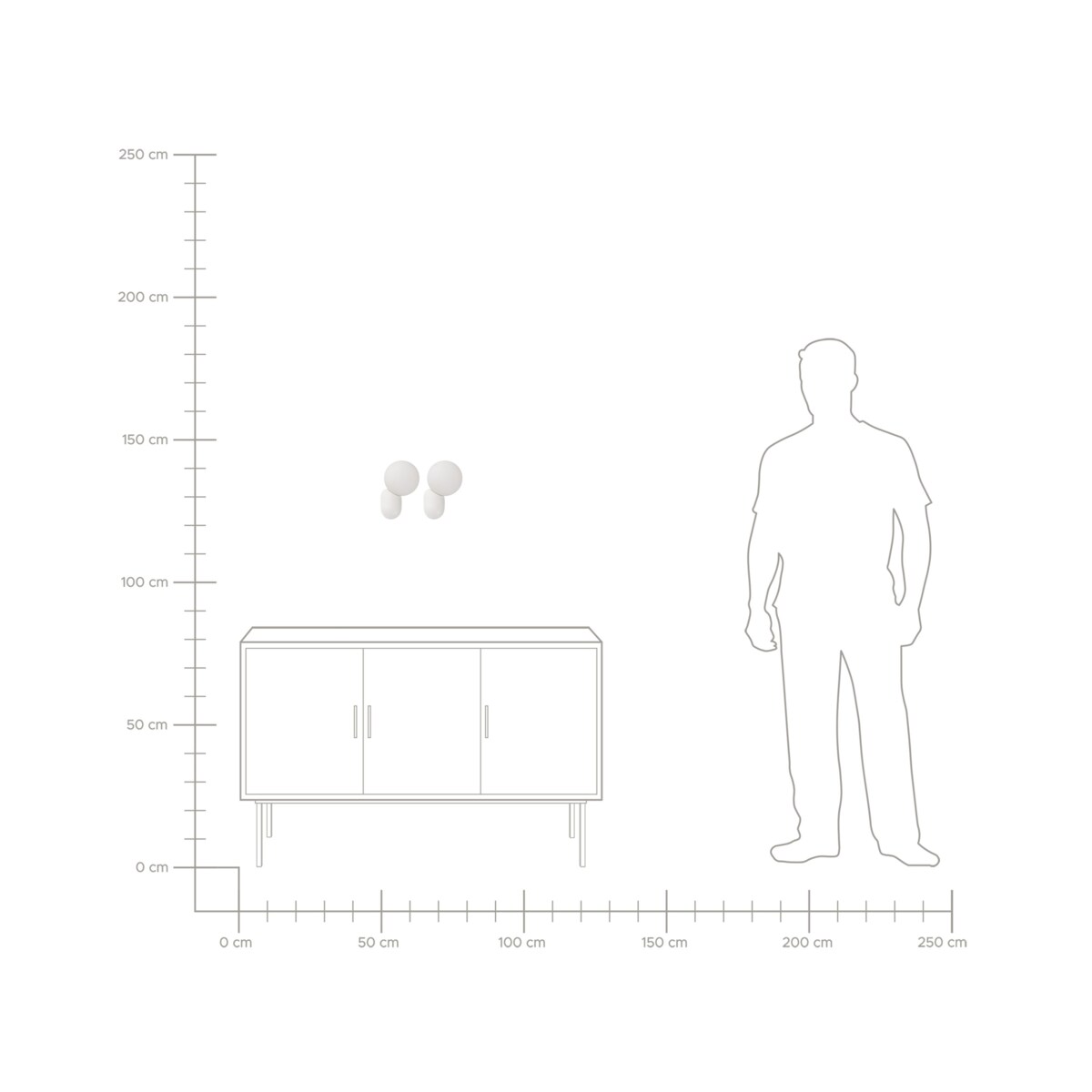 Zestaw 2 lamp ściennych HELME Biały