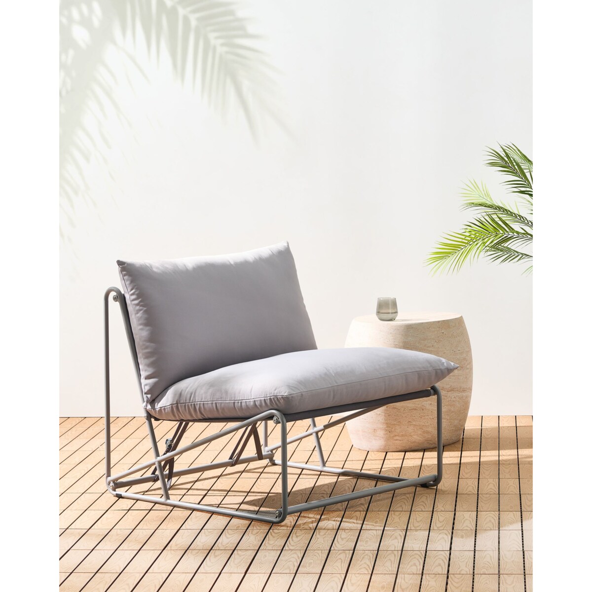 Krzesło ogrodowe z poduszką PICO Metal Szary
