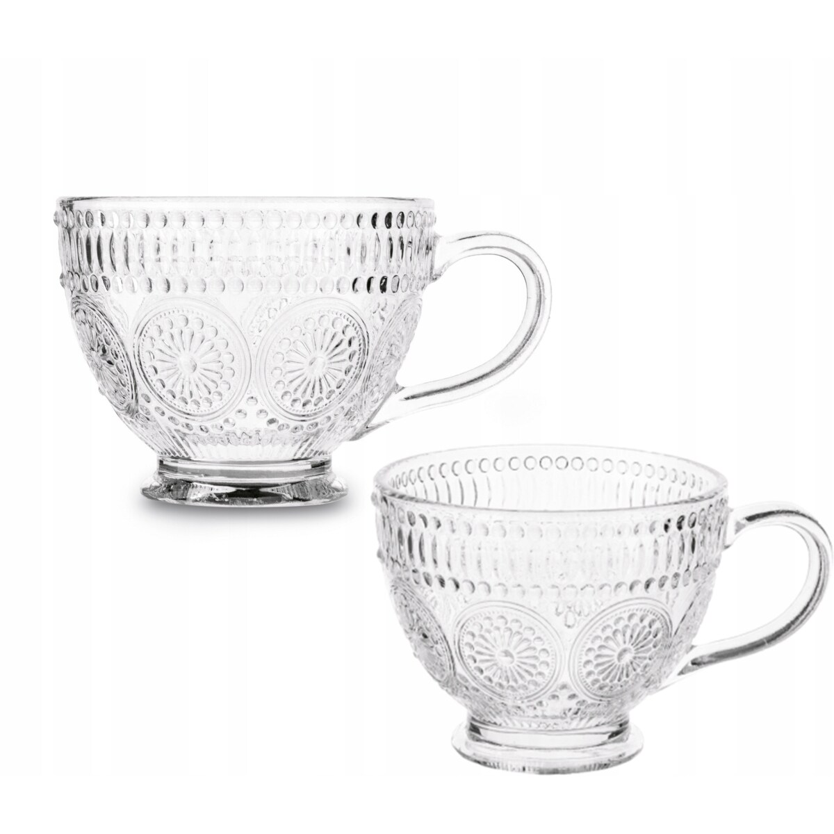 KUBEK FILIŻANKA szklanka 400 ml na herbatę kawę latte WZORZYSTA 6szt