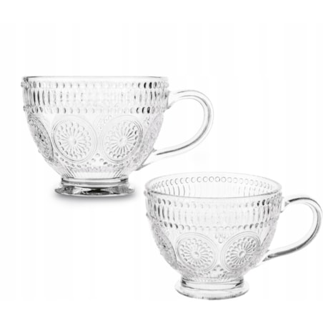 KUBEK FILIŻANKA szklanka 400 ml na herbatę kawę latte WZORZYSTA 6szt