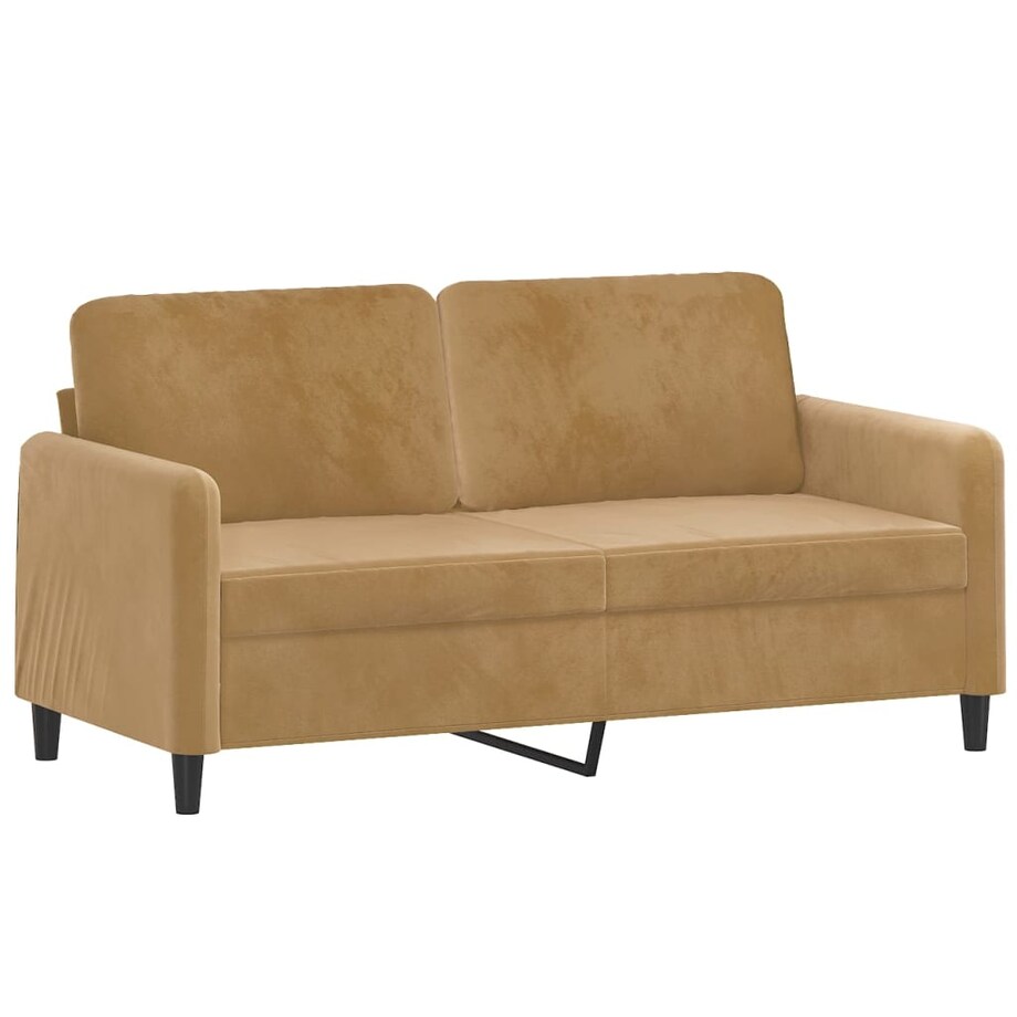 vidaXL Sofa 2-osobowa, brązowa, 140 cm, tapicerowana aksamitem