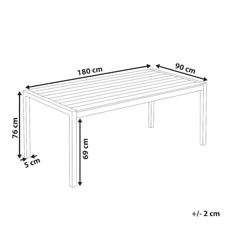 Stół ogrodowy VERNIO 180 cm 90 cm Metal Szary
