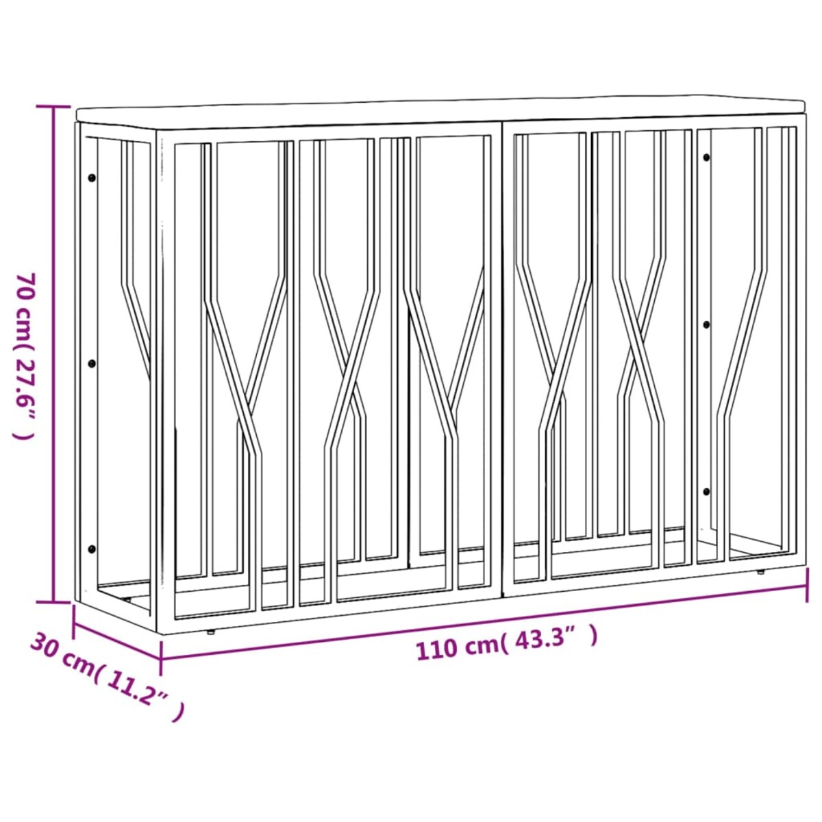 vidaXL Stolik konsolowy, złoty, stal nierdzewna i drewno z odzysku
