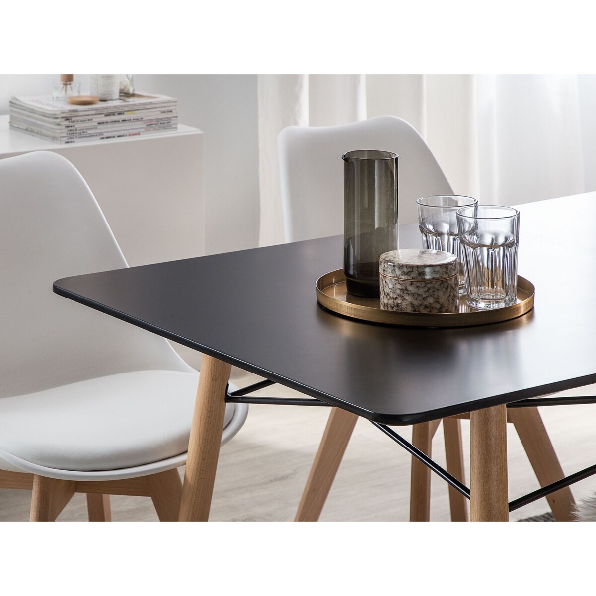 Stół do jadalni 140 x 80 cm czarny BIONDI