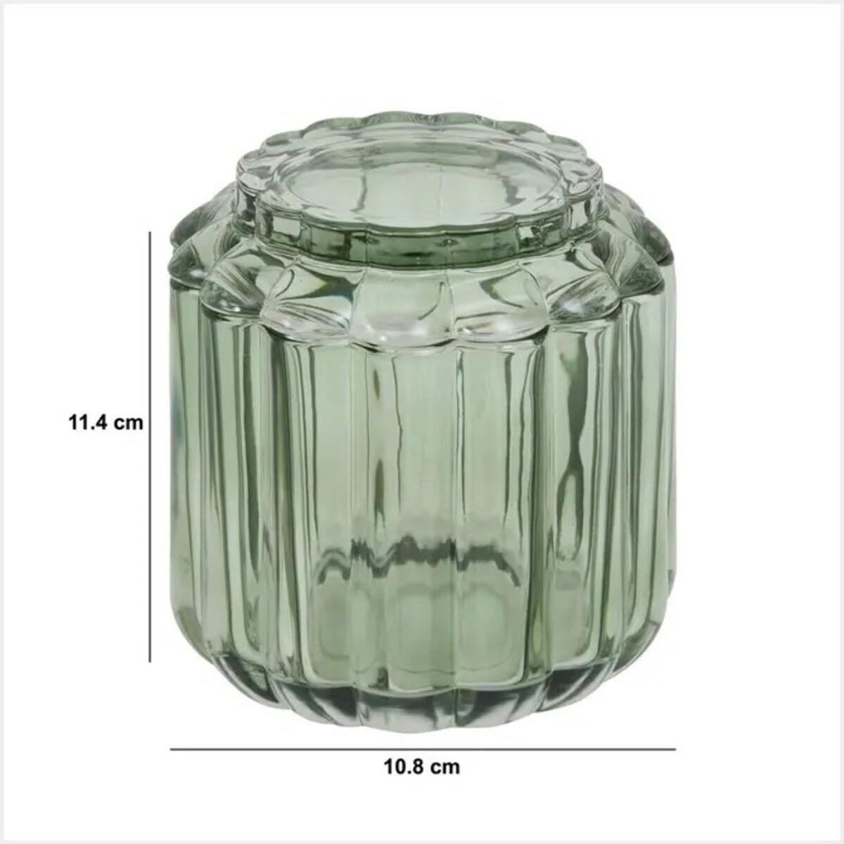 Pojemnik szklany na waciki, zielony Florea