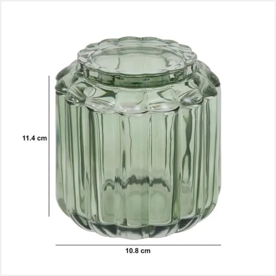 Pojemnik szklany na waciki, zielony Florea