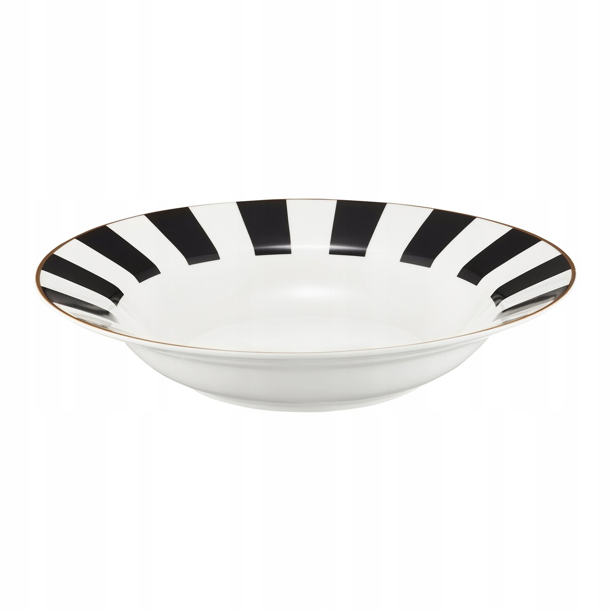SERWIS OBIADOWY 6 osób W PASKI biało czarne talerze elegancki na prezent