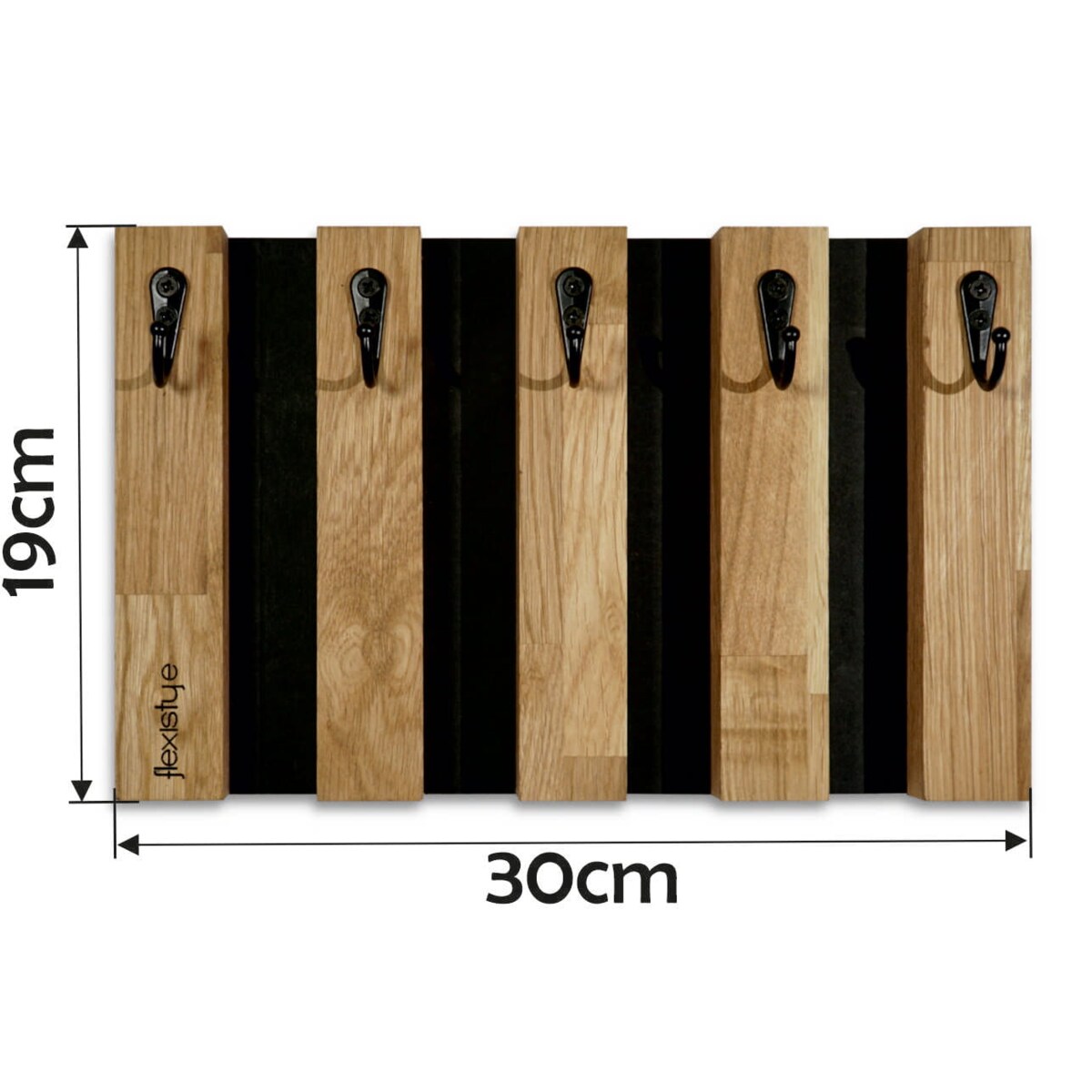 Drewniany wieszak na klucze Lamele 30cm