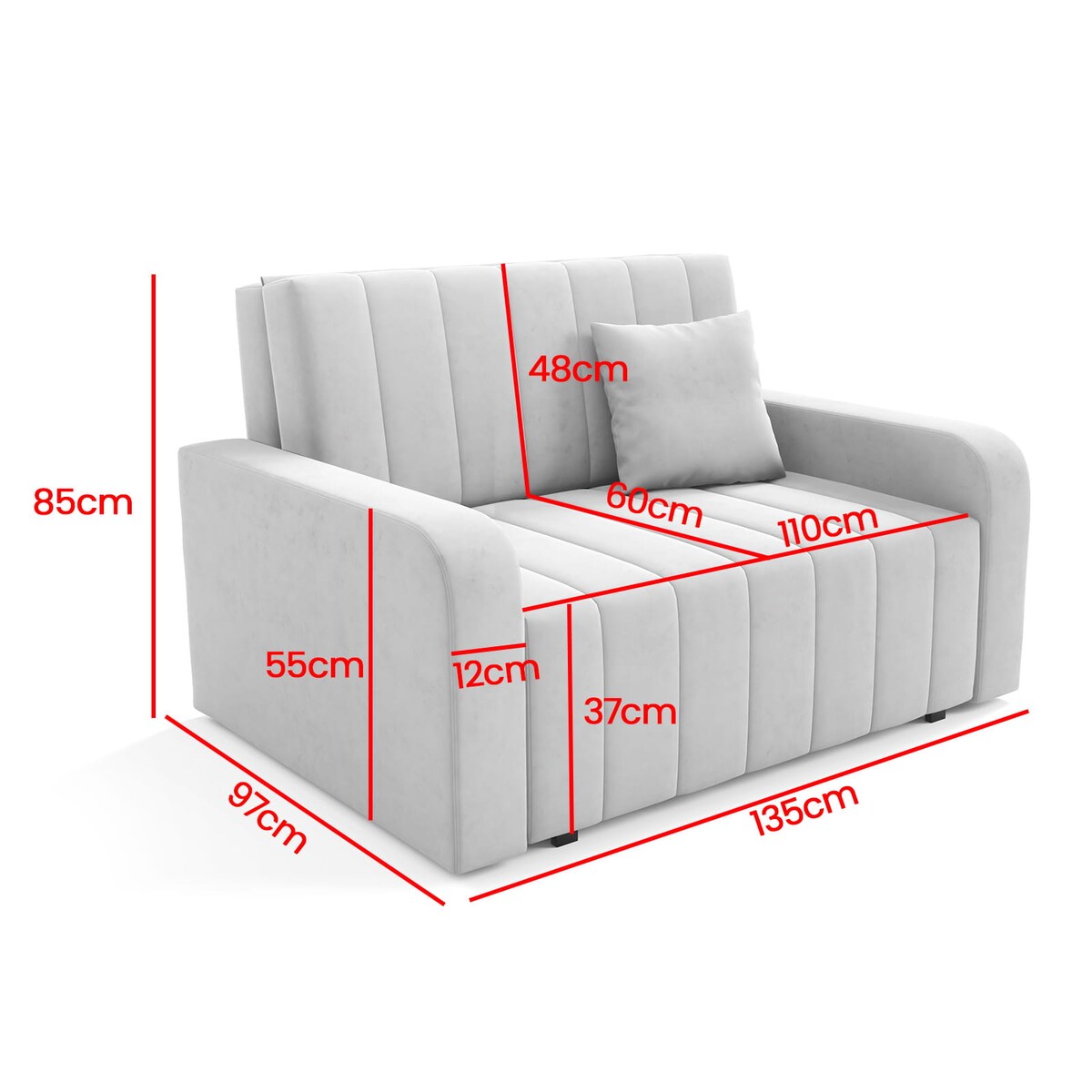 Sofa z pojemnikiem Amerykanka Boston II przeszywana Kronos 46