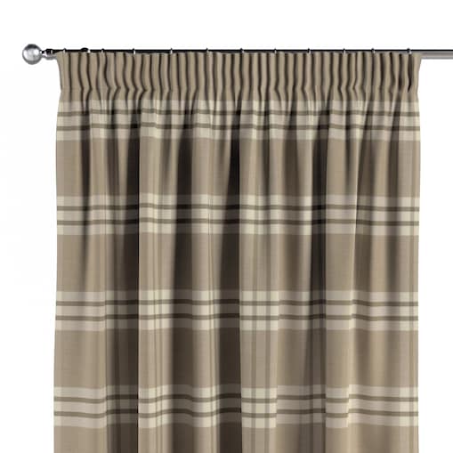 Zasłona na taśmie marszczącej 1 szt. 130x245 krata beżowa