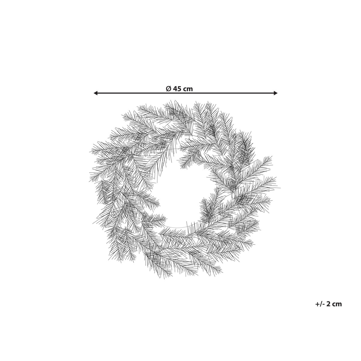 Dekoracyjny wieniec świąteczny ze światełkami 45 cm zielony ALBINI