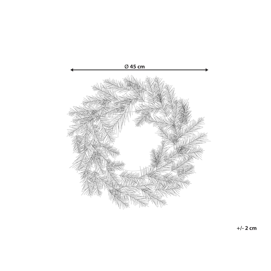 Dekoracyjny wieniec świąteczny ze światełkami 45 cm zielony ALBINI