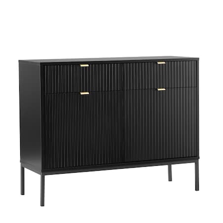 Komoda czarna na nóżkach Lamelli