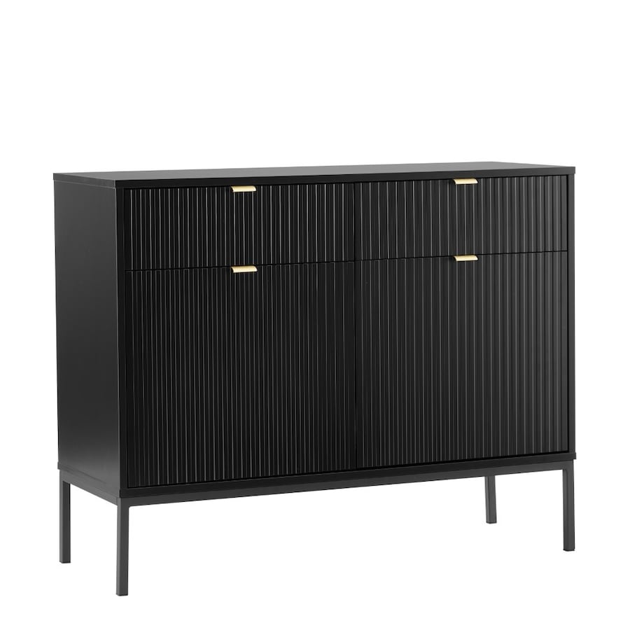 Komoda czarna na nóżkach Lamelli