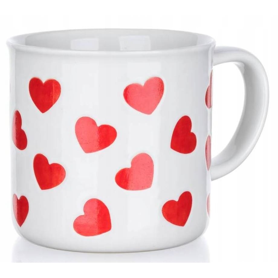 KUBEK ceramiczny W SERCE 350 ml na napoje kawę prezent walentynki upominek
