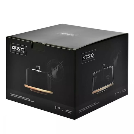 Patera Obrotowa Drewniana z Kloszem Pokrywą Krosno 33 cm Duża Elegancka