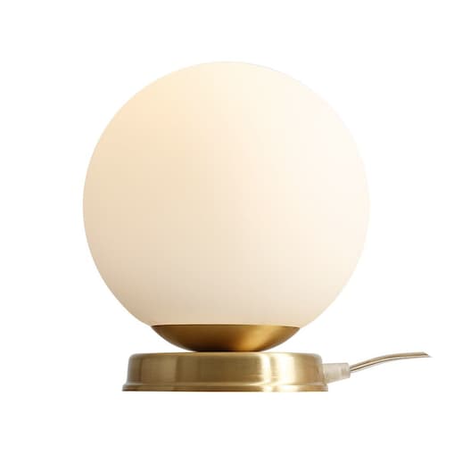 Złota lampa stołowa Ball 1076B40_M Aldex szklana kula do gabinetu okrągła