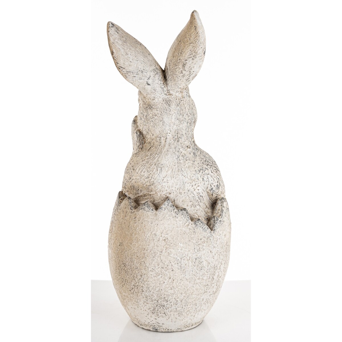 Dekoracja - królik siedzący w skorupce jajka 51x19x20 cm SZAREK -2