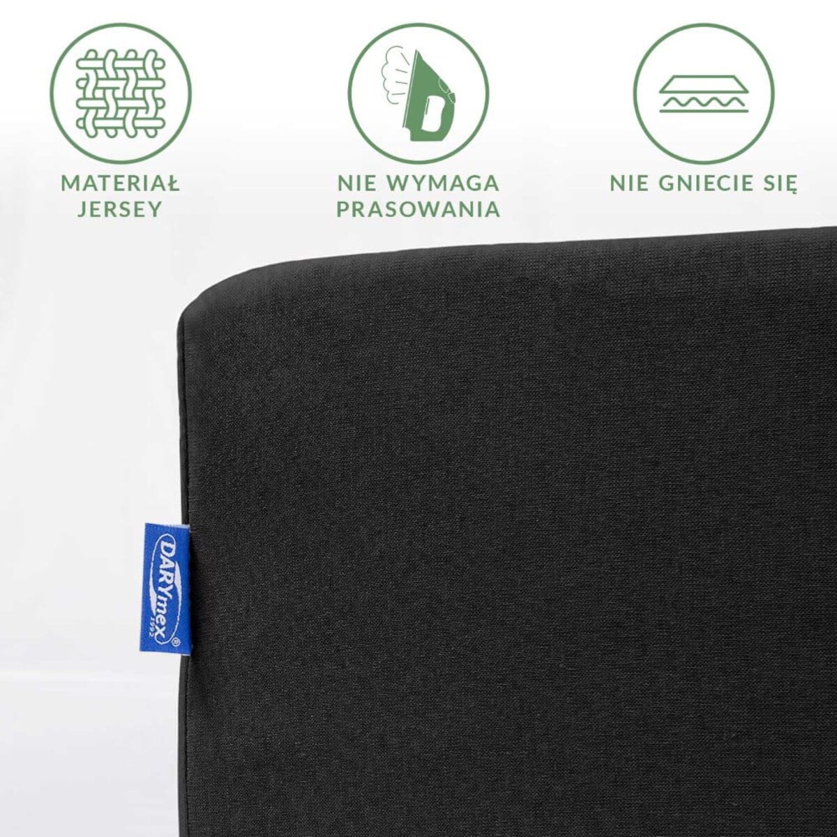 Prześcieradło jersey z gumką 90x200 kolor Czarny
