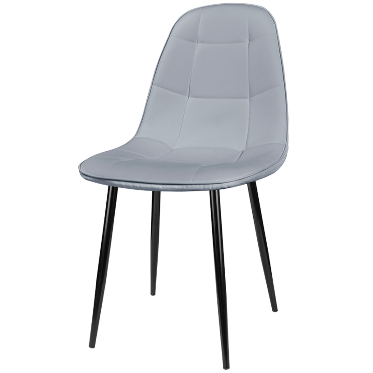 Krzesło Masimo jasnoszare ekoskóra z czarnymi nóżkami