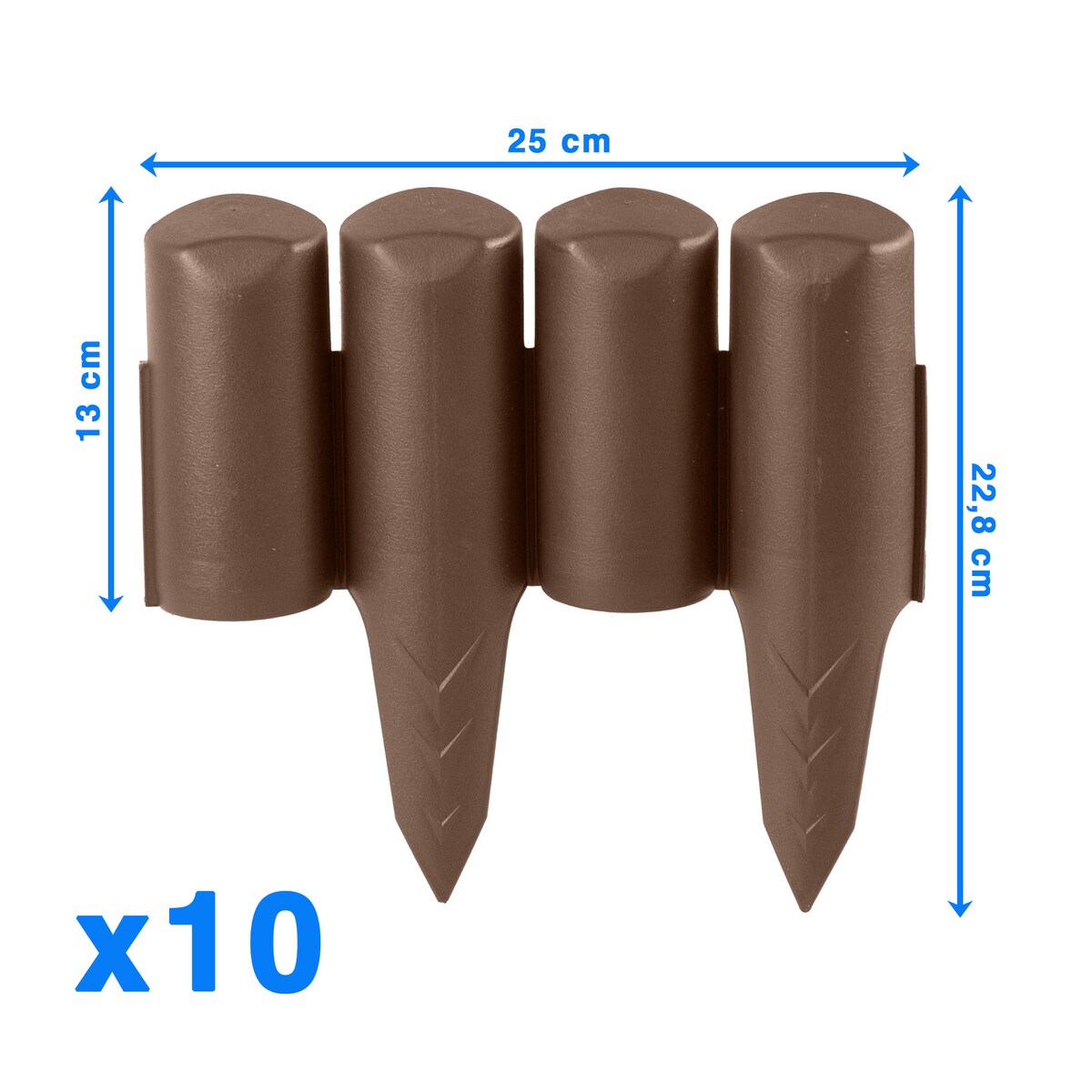 Płotek Ogrodowy 2,5 M Obrzeże Trawnikowe Palisada Brązowy