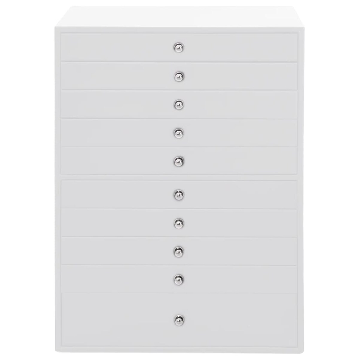 vidaXL Pudełko na biżuterię 10-warstwowe z uchwytami na zegarki, białe, 29x20,5x40,5 cm