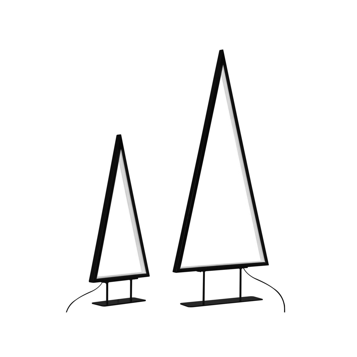 Zestaw 2 figurek dekoracyjnych LED choinki czarny LOPPI