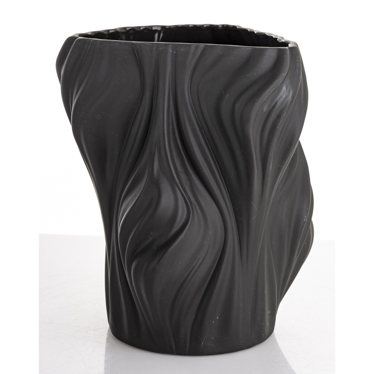 Wazon porcelanowy 20,5x16,5x16,5 cm IRREGULAR czarny