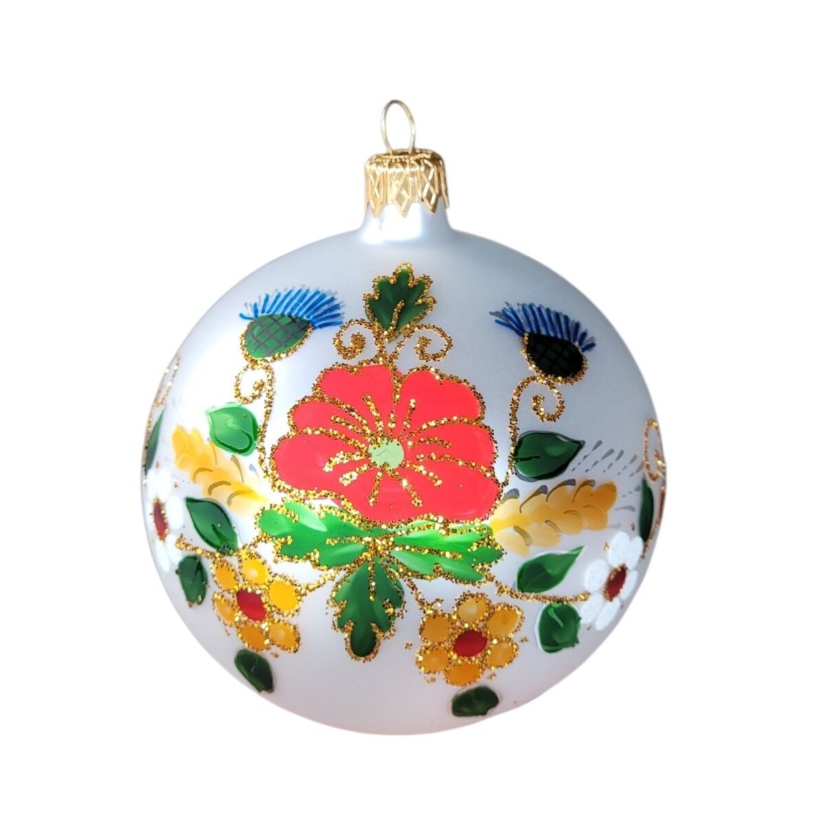 Bombka szklana 4 szt. PAPAVERI  Ø 100 mm