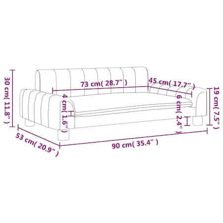 vidaXL Sofa dla dzieci, kremowa, 90x53x30 cm, obita tkaniną